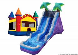 Bounce House + 20' Tropical Paradise Dual Lane