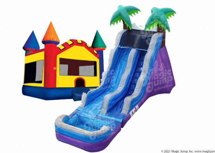 Bounce House + 20' Tropical Paradise Dual Lane